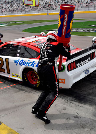 Reissmann's lane now is fueling the No. 21 Ford Mustang in the NASCAR Cup Series.