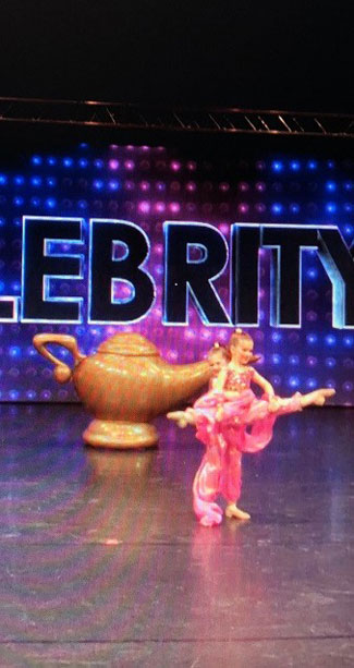 The Sam Hornish Jr.-designed genie bottle on stage during a recent dance recital.